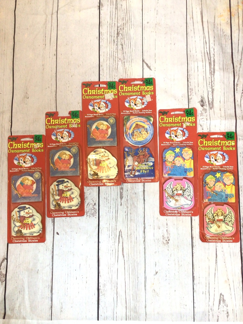 Vintage 1993 Christmas Ornament Books Lot 12 Mini Board Books Sealed Holiday